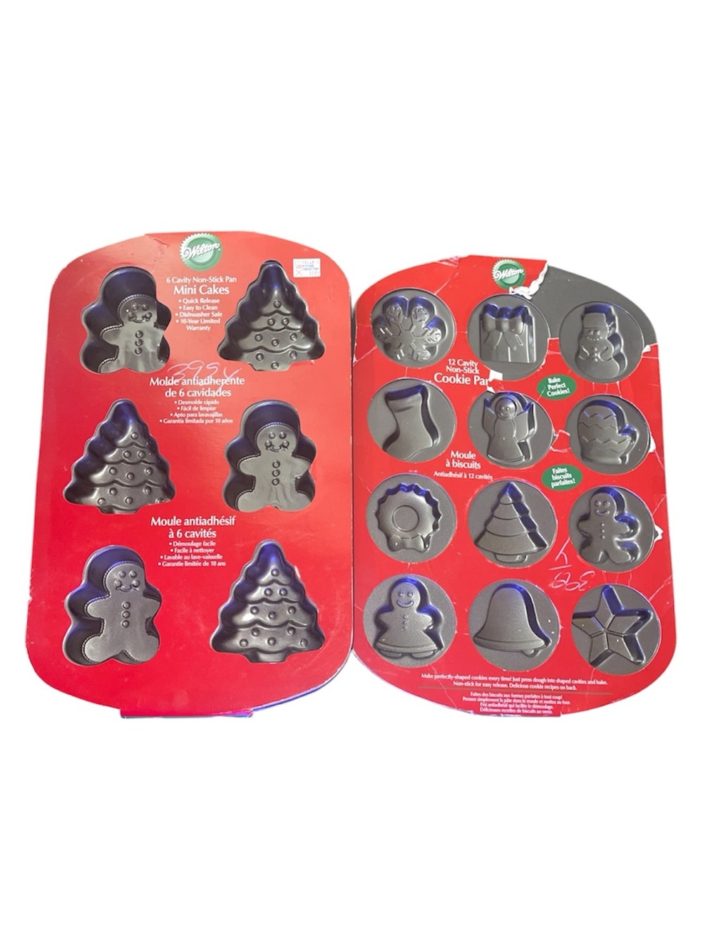 Wilton Red & Black Holiday Cookie and Mini Cake Nonstick Molds